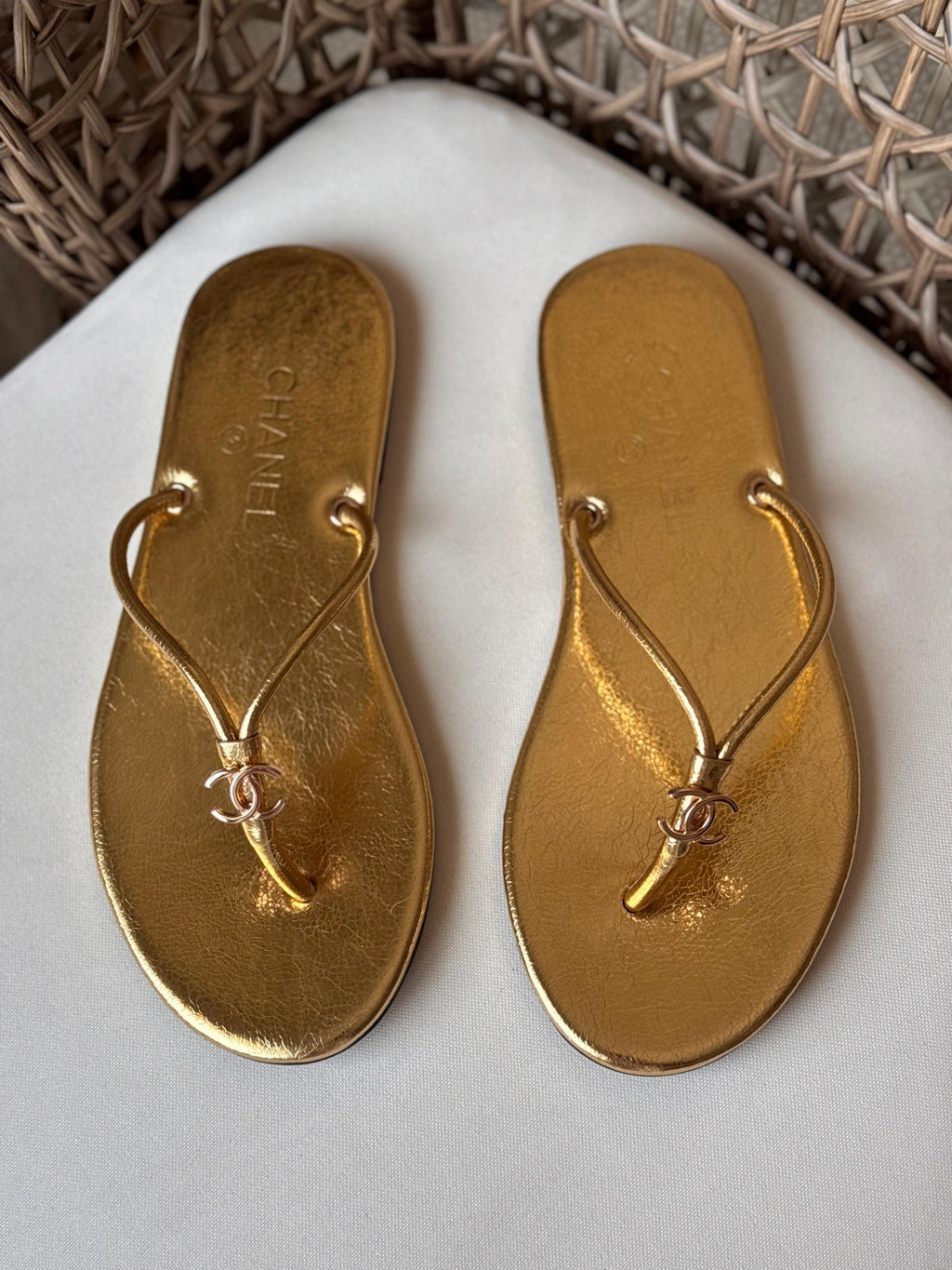 Chanel Thongs calfskin