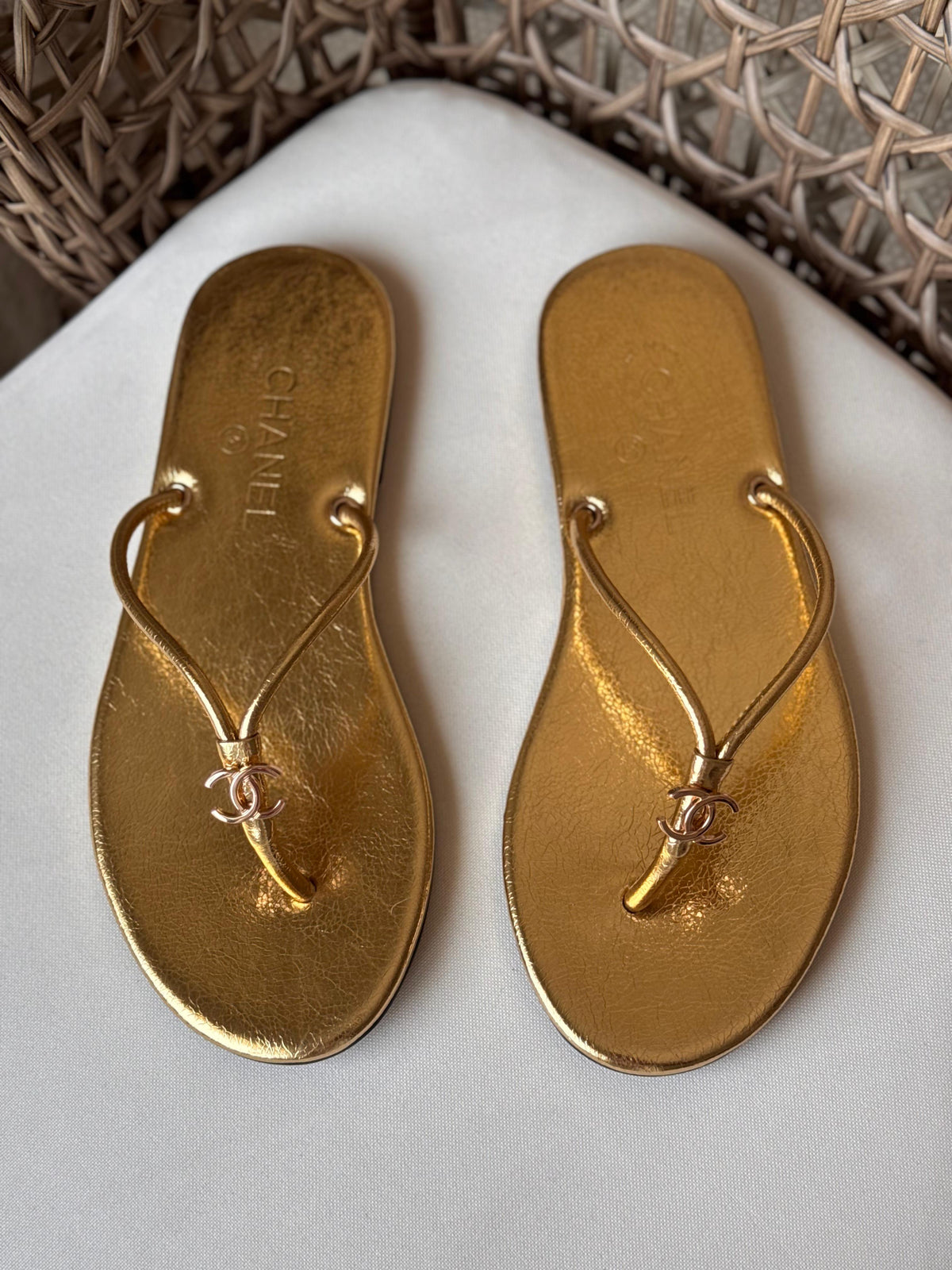 Chanel Thongs calfskin
