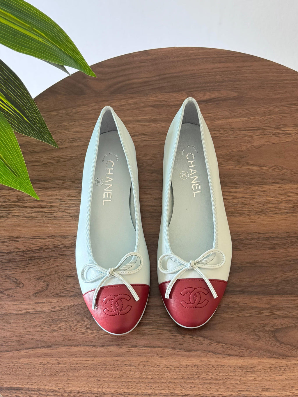Chanel Bicolor CC Cap Toe Flat Ballerina