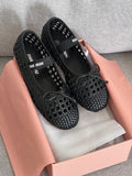 Miu Miu Woven Mary Jane Ballet Flat