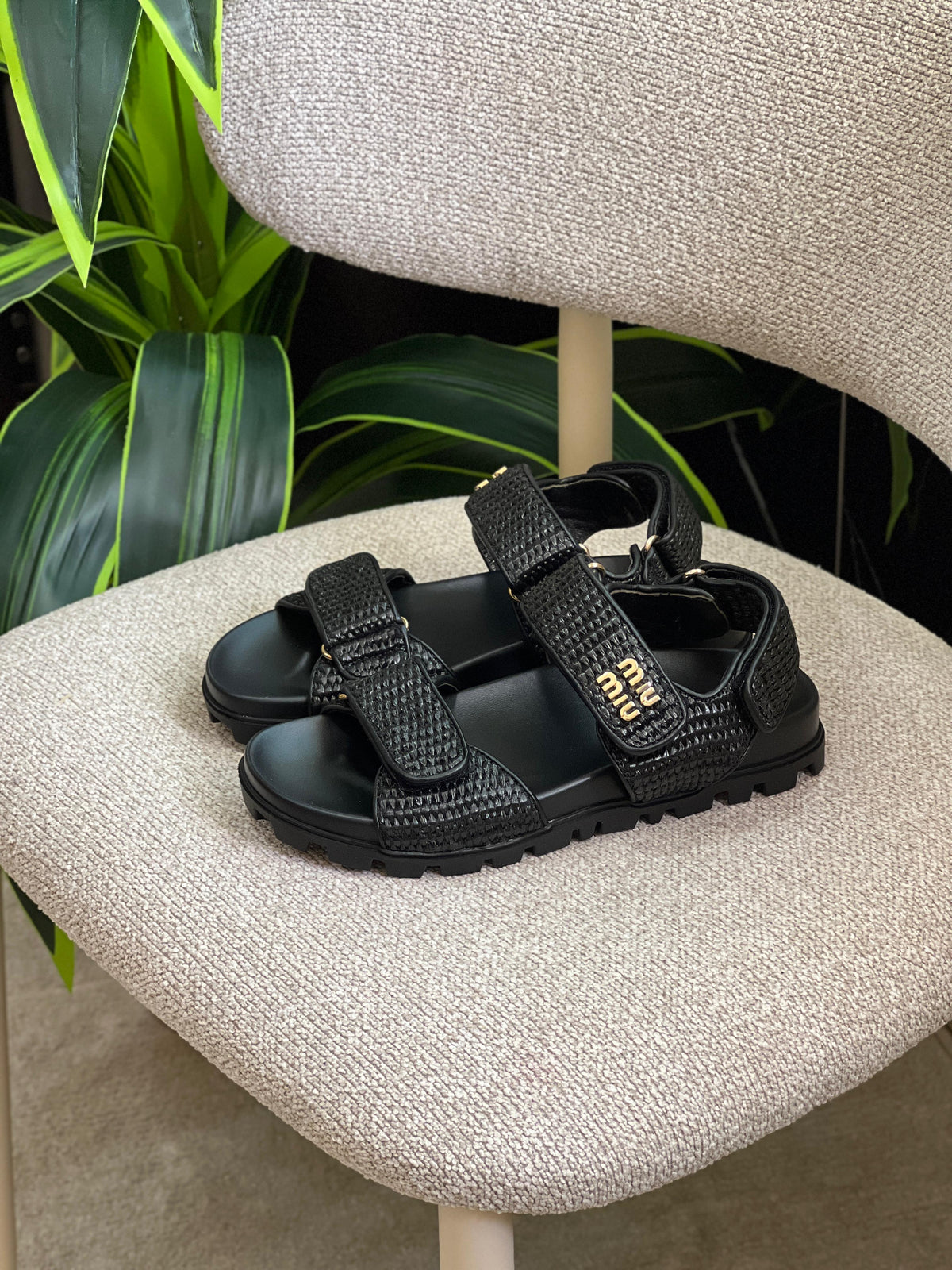 Miu Miu Canvas slide sandals