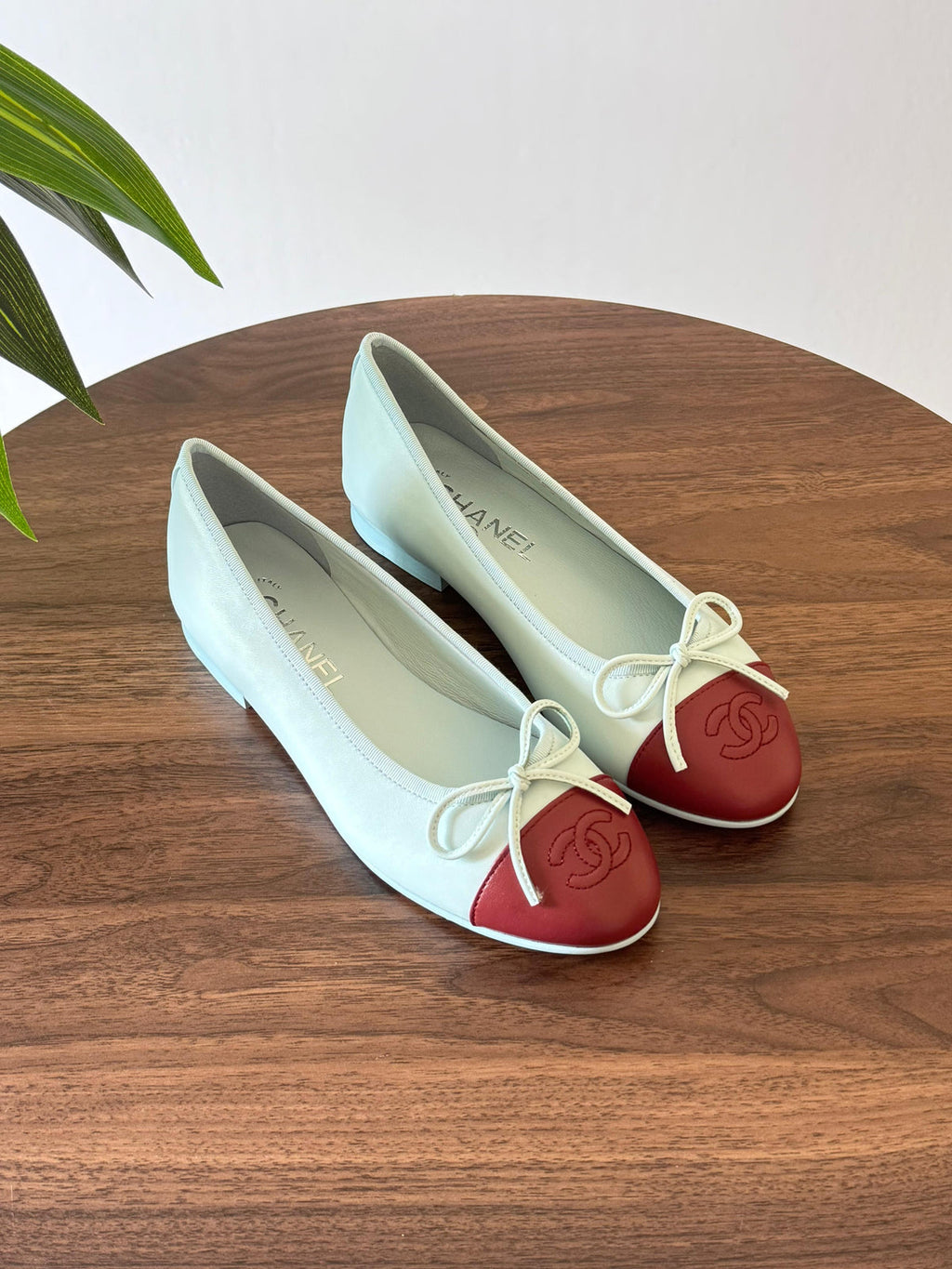 Chanel Bicolor CC Cap Toe Flat Ballerina
