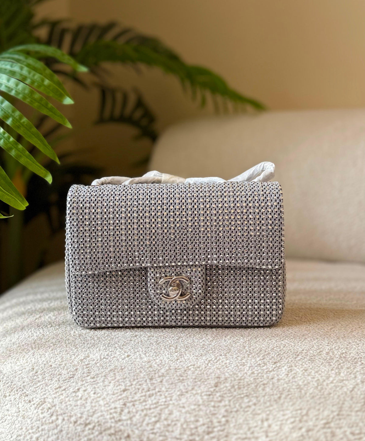 Chanel Classic Flap Bag in Crystal-Embellished