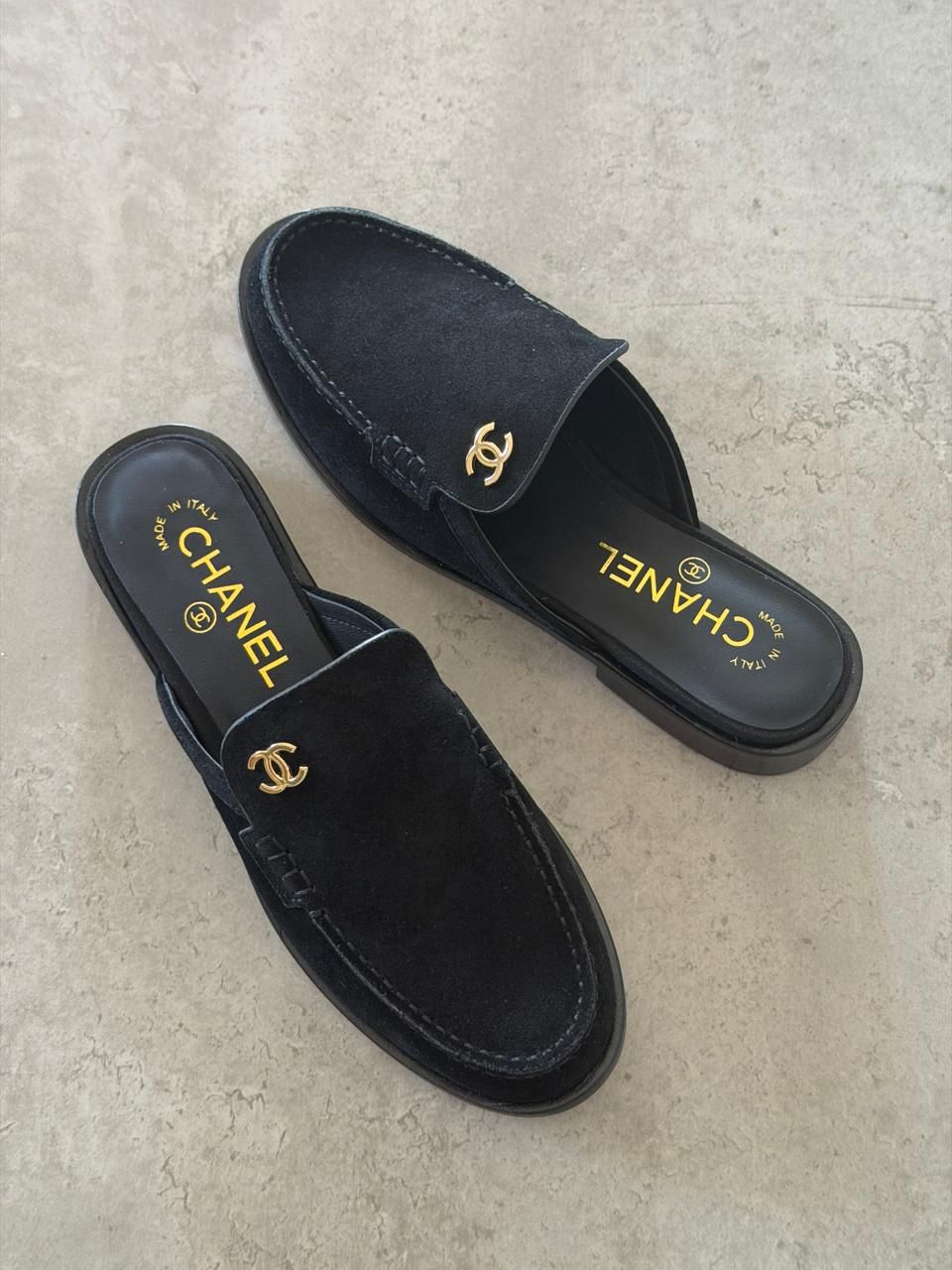 Chanel Mules in Black Calfskin