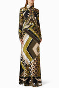 Pucci Green Vivara-print Maxi Dress
