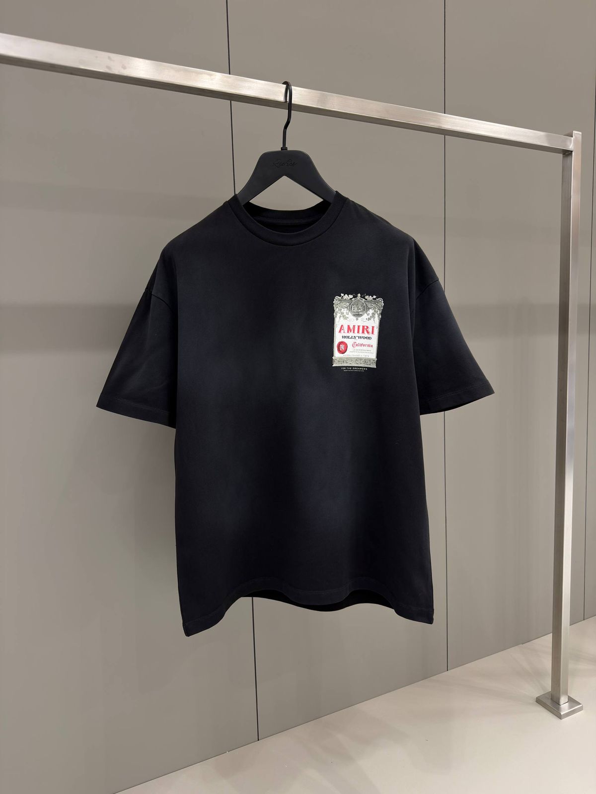 AMIRI Black Cotton Chateau Stamp T-Shirt