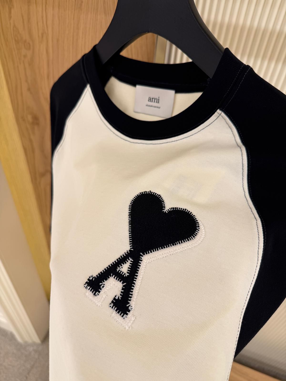 Ami Paris Cotton Two-Tone Ami De Coeur T-Shirt