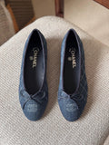 Chanel Ballet Flats in Tweed and Fabric Denim