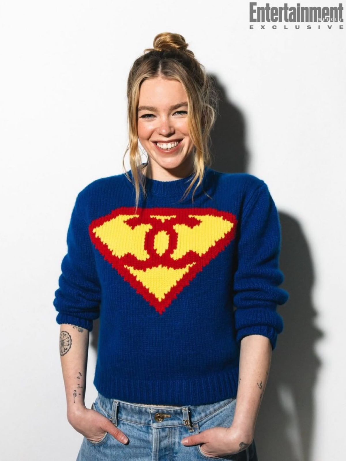 Chanel Sweater Cashmere in Blue Yellow and Red