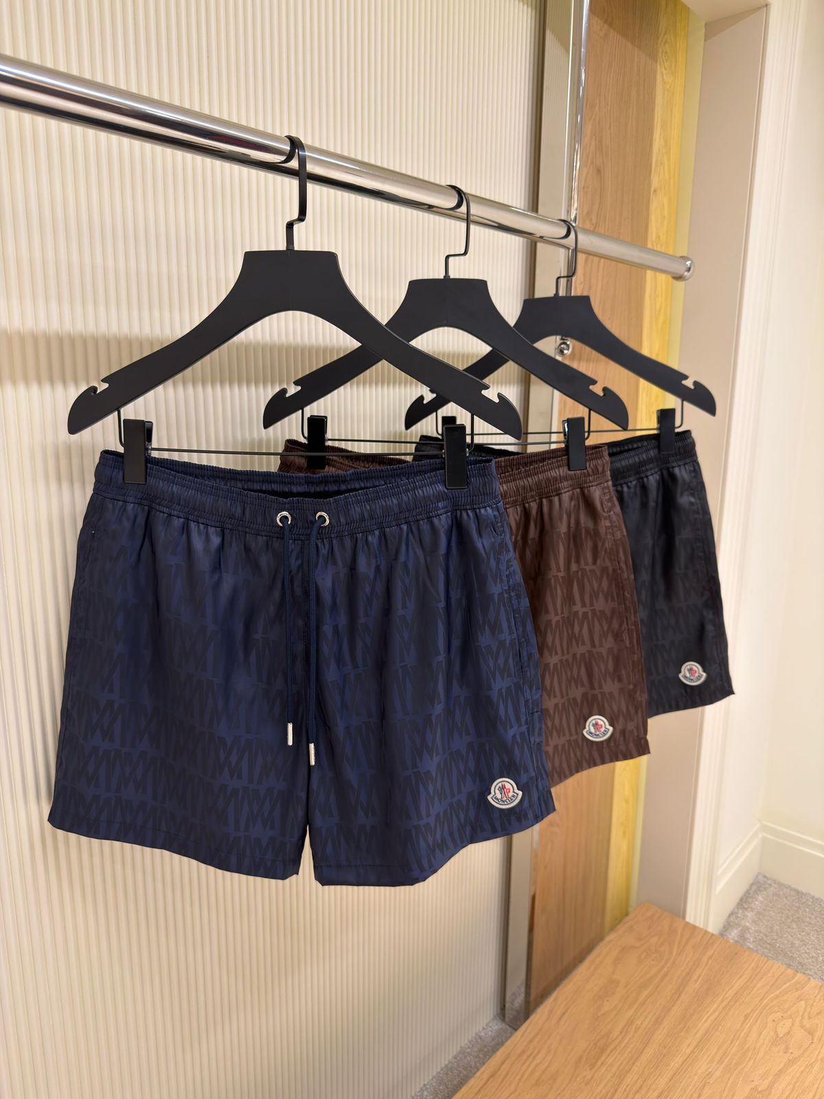 Moncler Brown All-over Monogram Swim Shorts