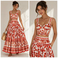 Dolce & Gabbana Orange Majolica-print Crop Top Set