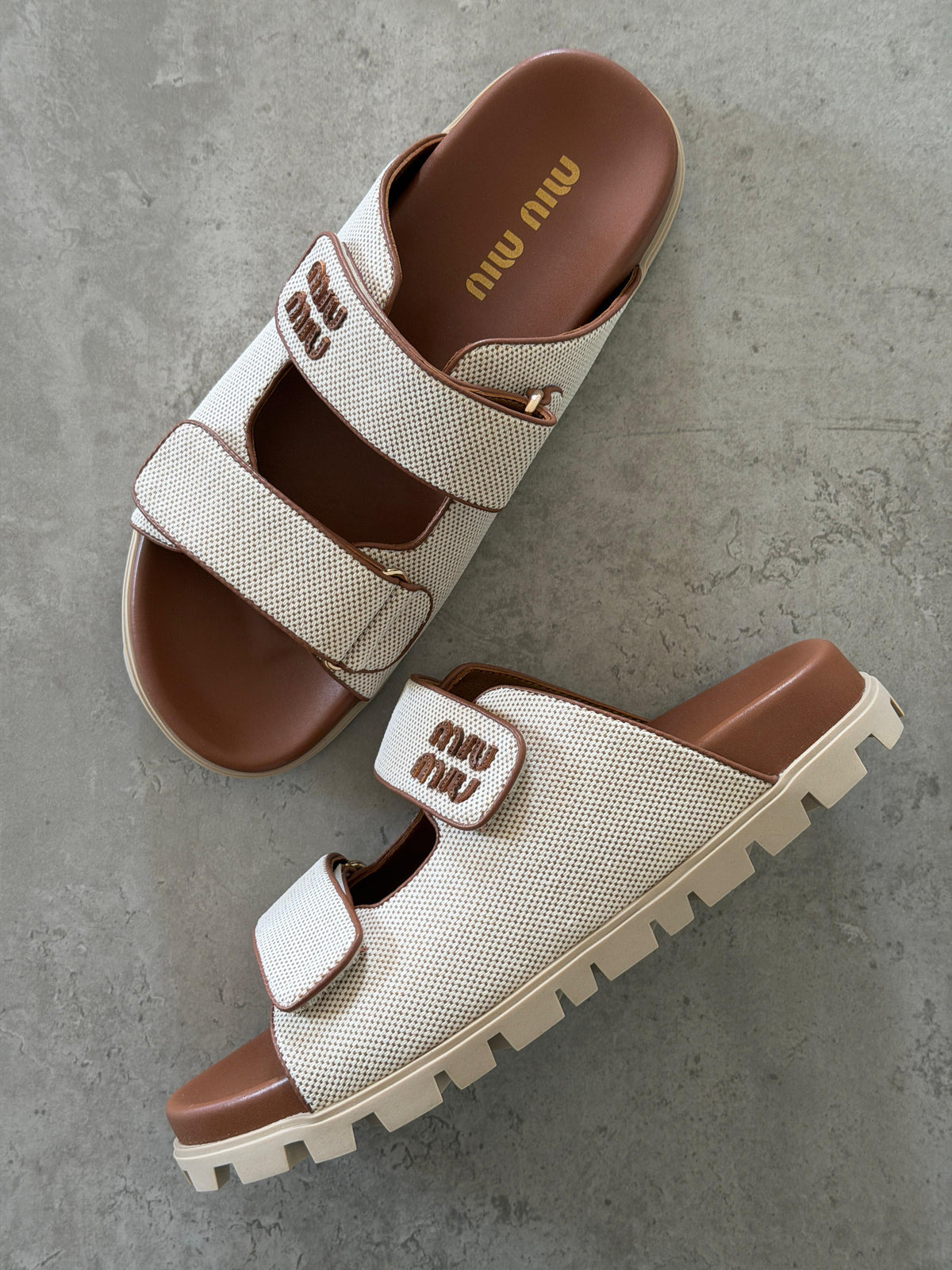 Miu Miu Canvas slide sandals