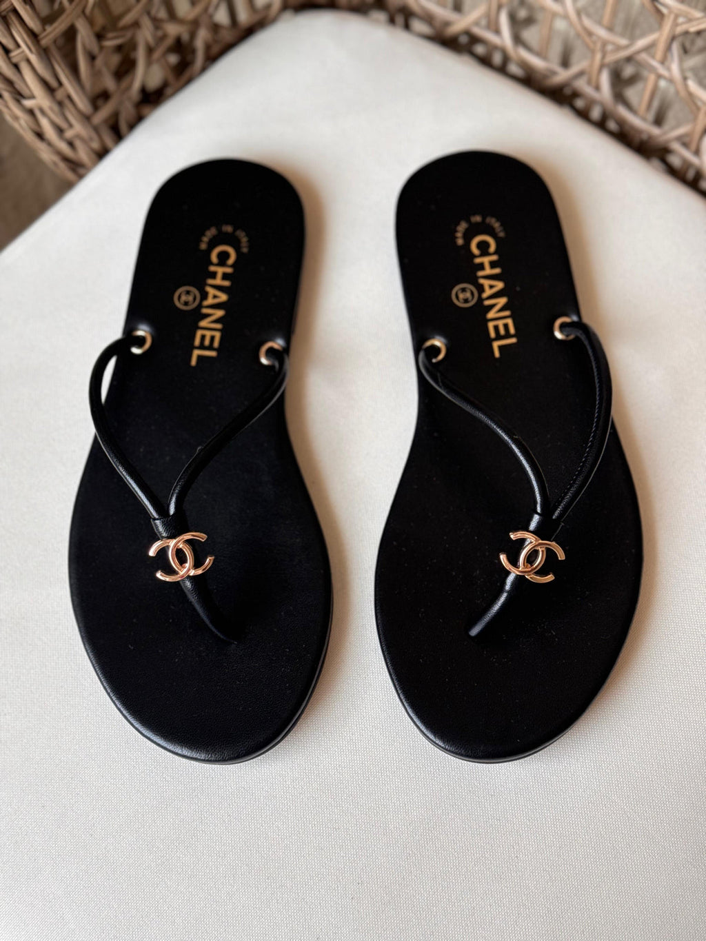 Chanel Thongs calfskin