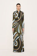 Pucci Green Iride-print Shirtdress in Satin Jersey