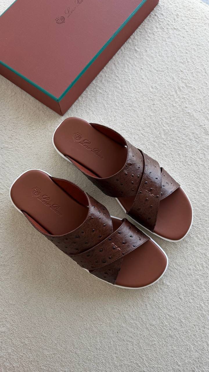 Loro Piana Palm Walk Sandal Ostrich Leather