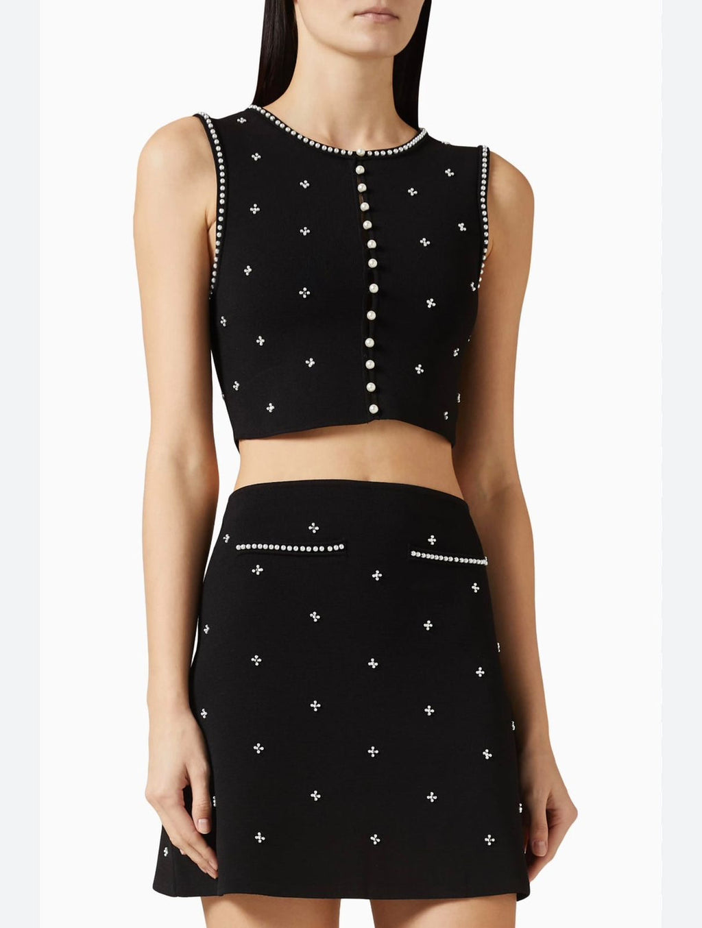 SANDRO Black Embellished Mini Skirt