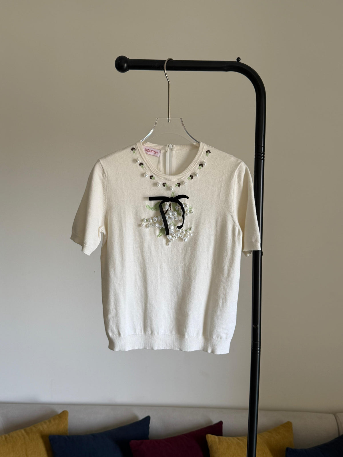 Valentino Garavani Embroidery pearl-embellished Top