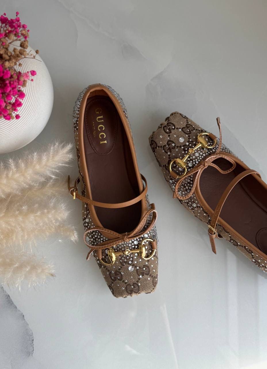 Buy Gucci Burgundy Horsebit Ballerina Flats