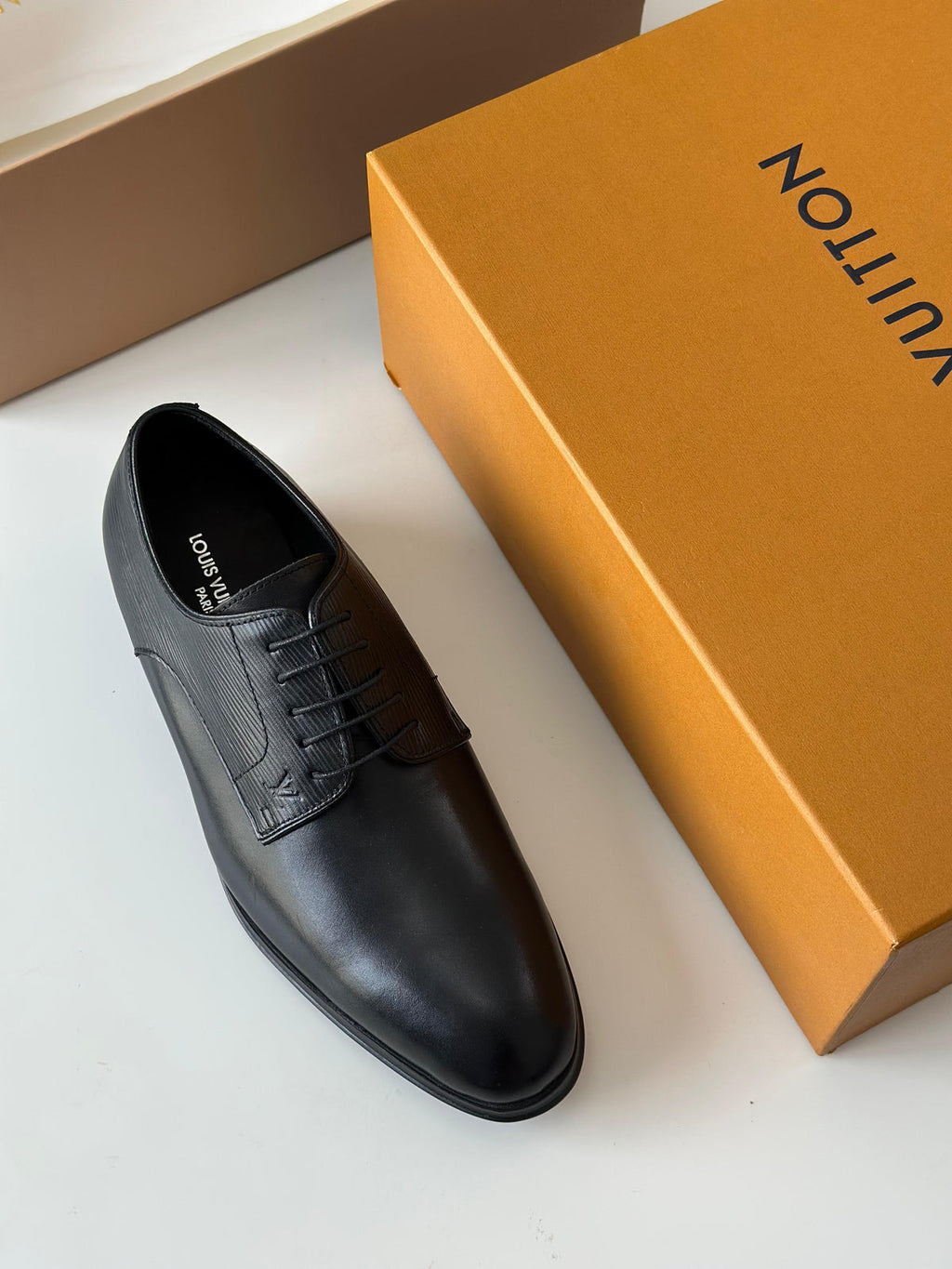 Louis Vuitton Black Leather Haussmann Derby