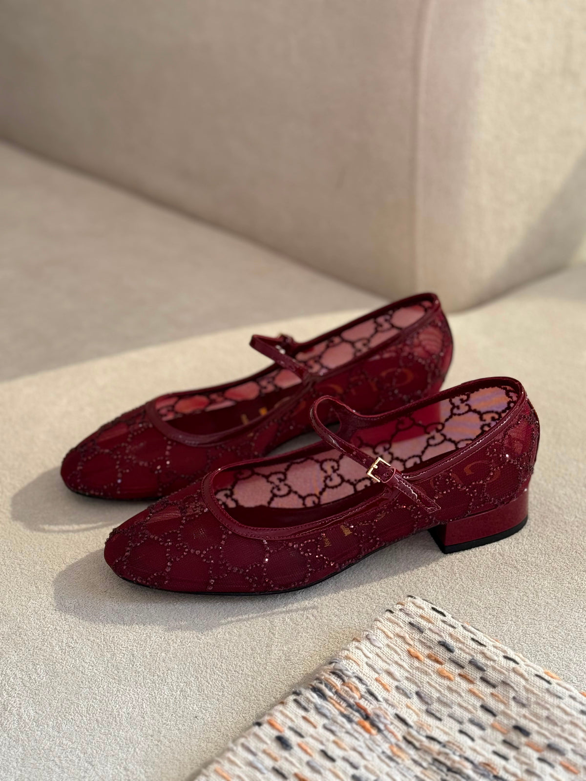 Gucci GG crystal ballet flats