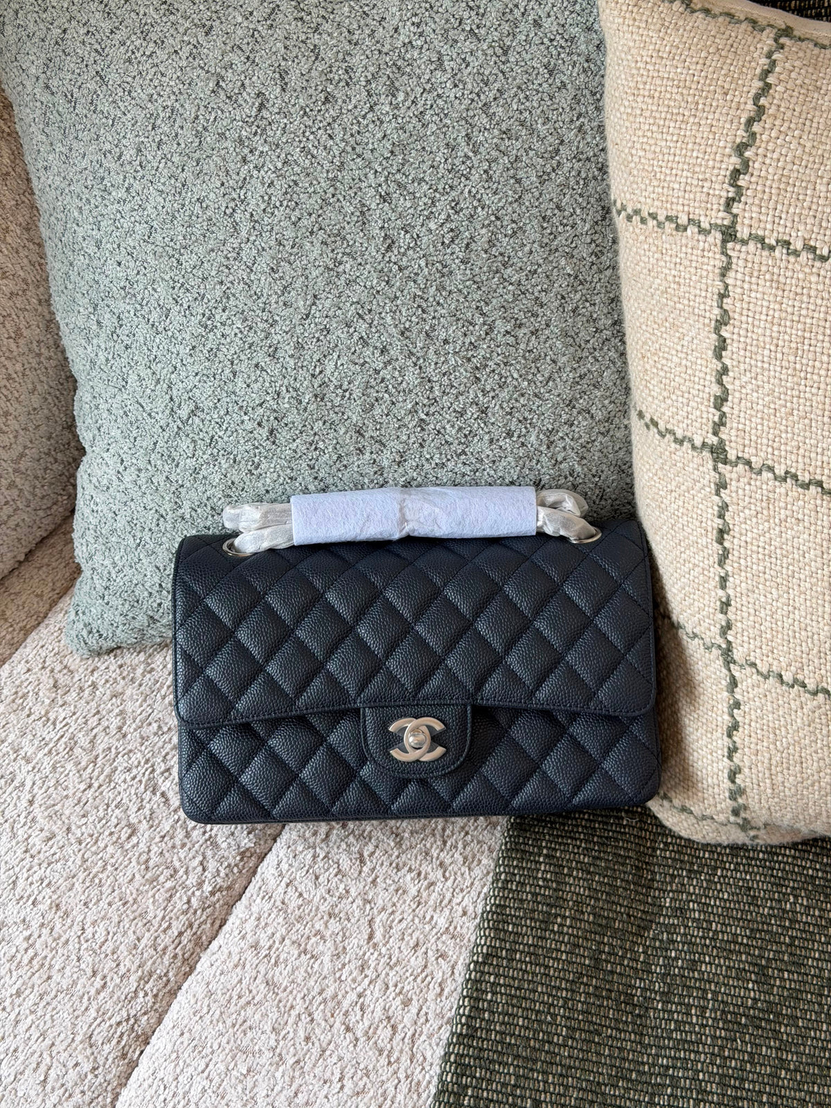 Chanel Medium Classic Double Flap Bag Silver Hardware