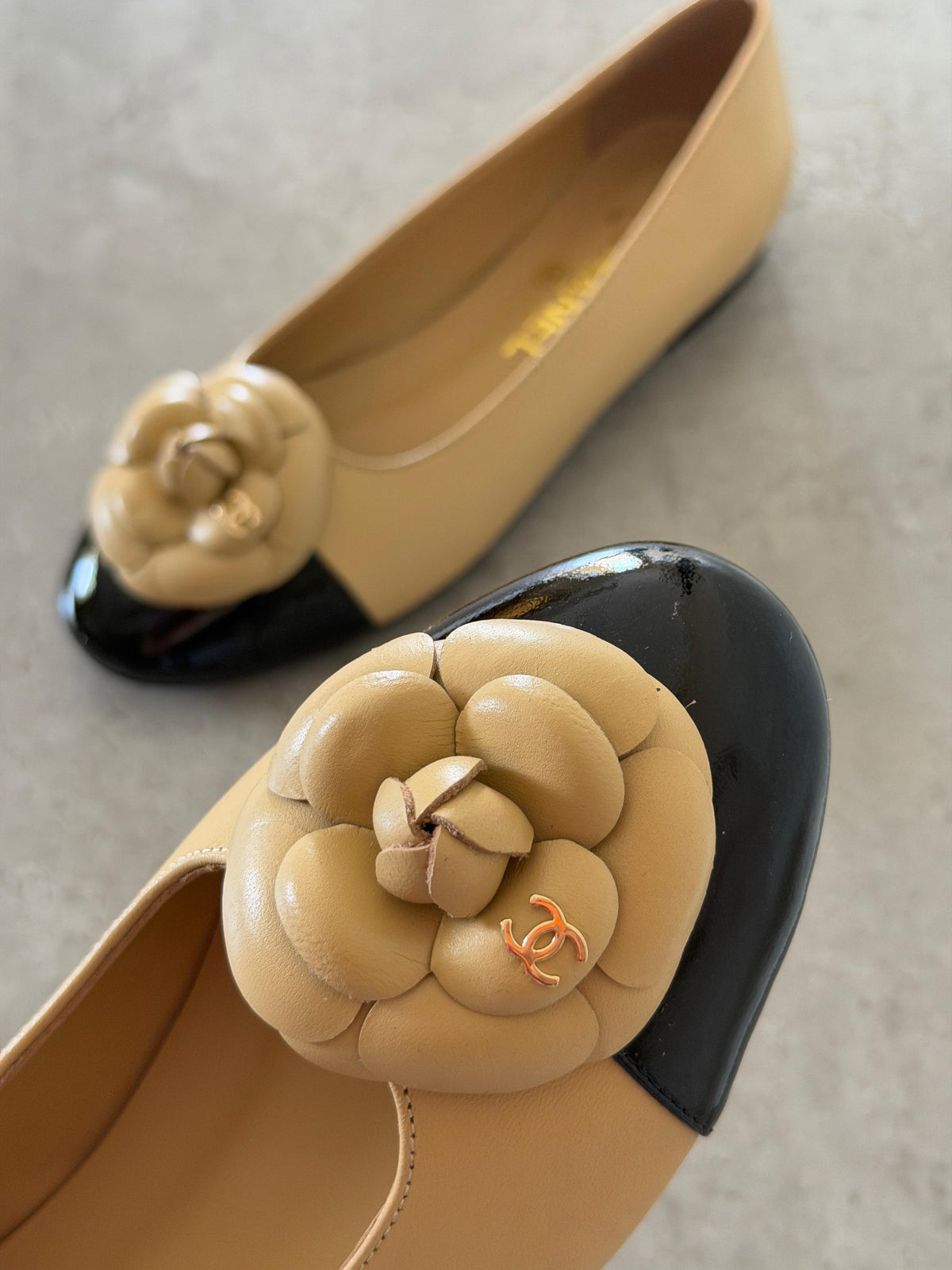 Chanel Patent Leather Camelia Flower Ballet