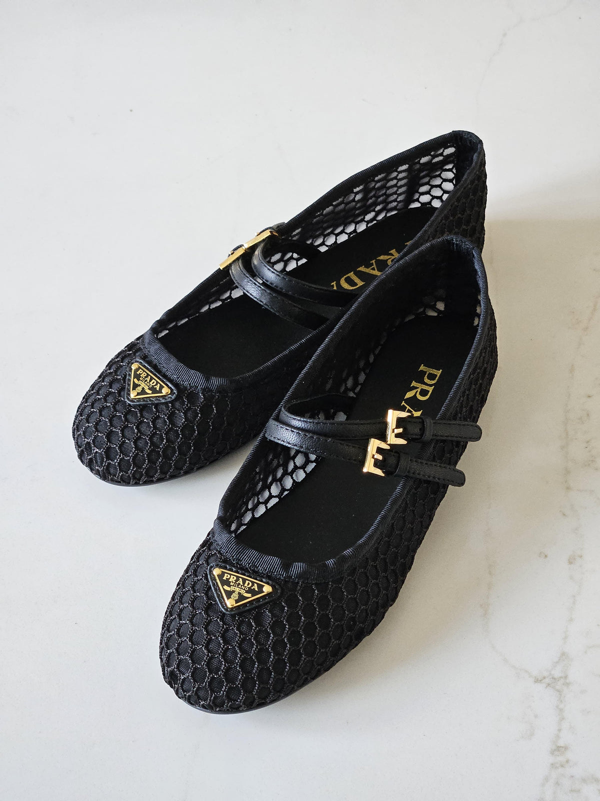Prada Mesh Ballet Flats