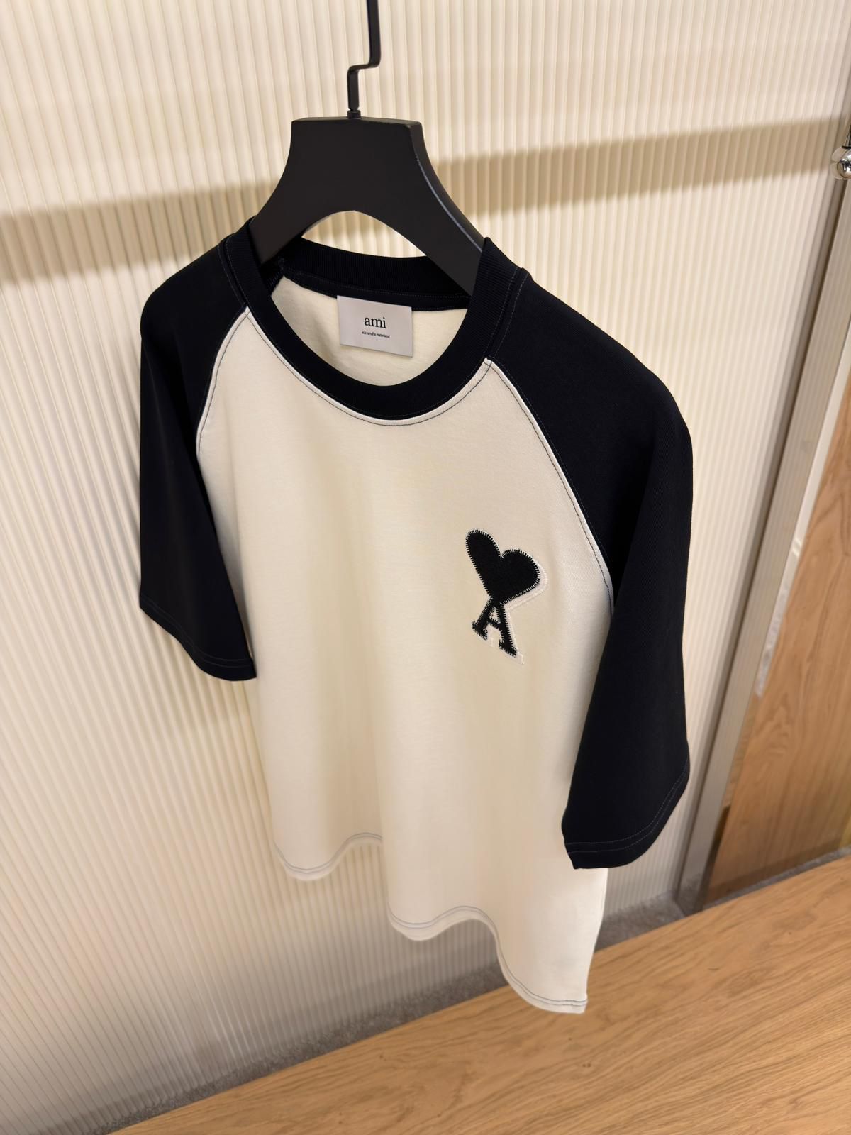 Ami Paris Cotton Two-Tone Ami De Coeur T-Shirt