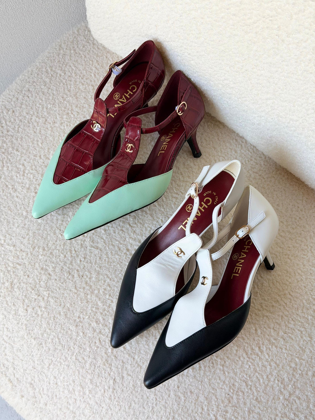 CHANEL Slingbacks - Lambskin & patent calfskin