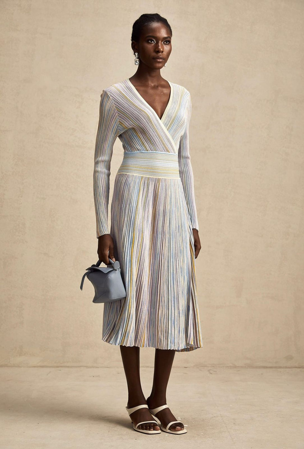 Missoni long sleeve striped midi dress