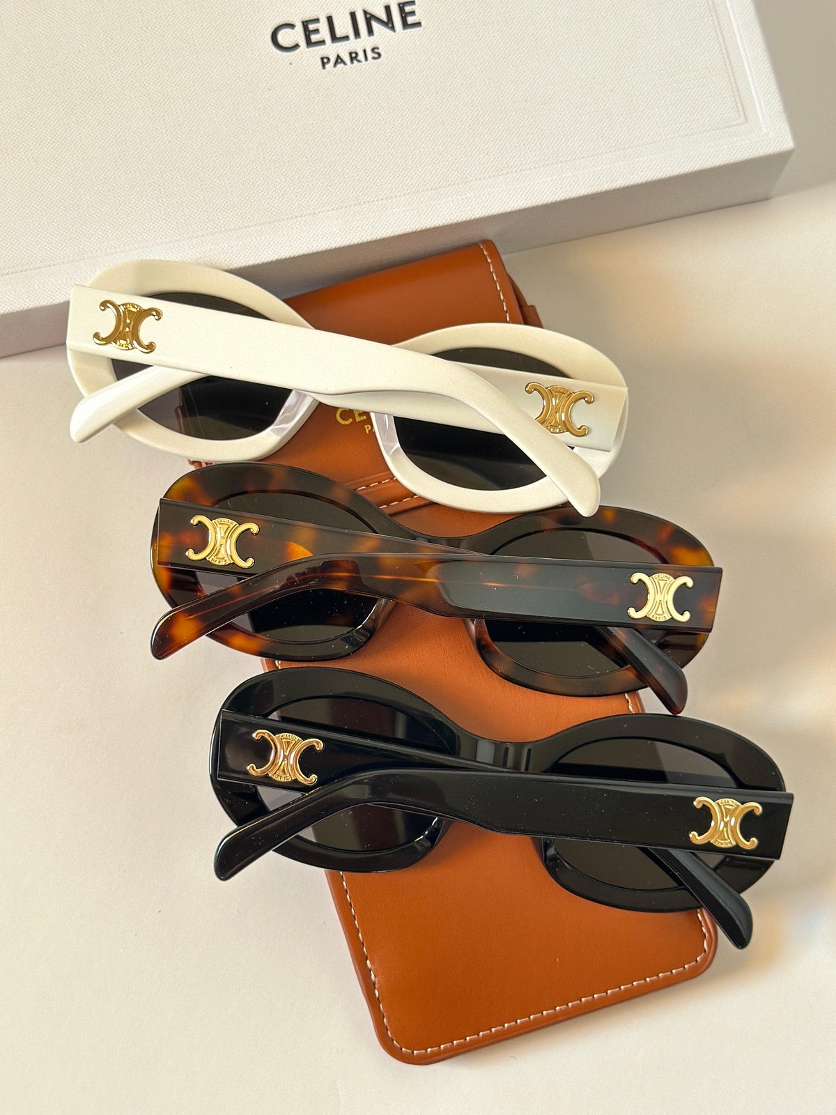 CELINE Triomphe round sunglassesc