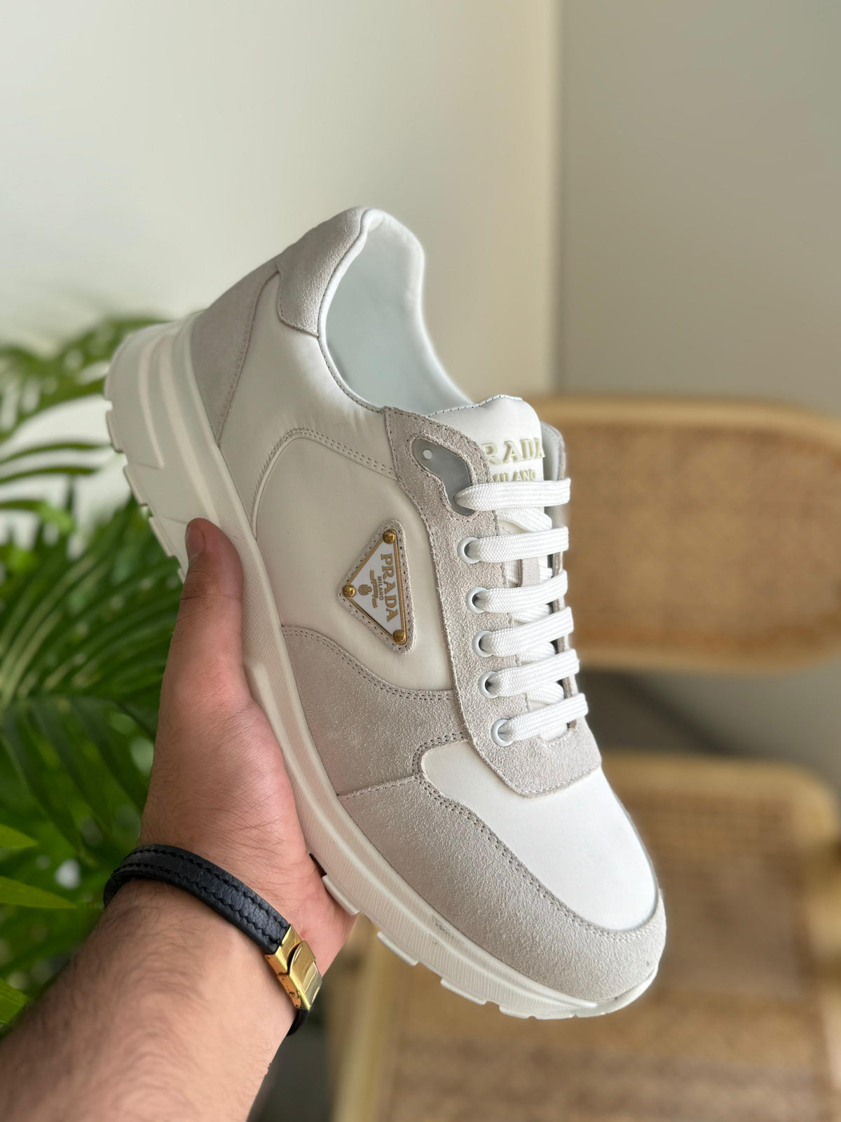 Prada Prax 2.0 Leather Sneakers