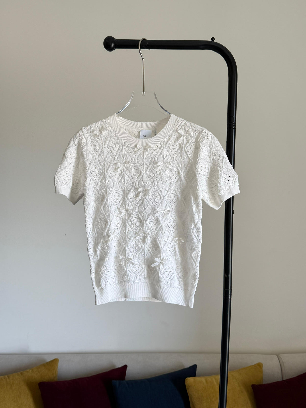Dior Dioriviera Embroidered Short-Sleeved Sweater