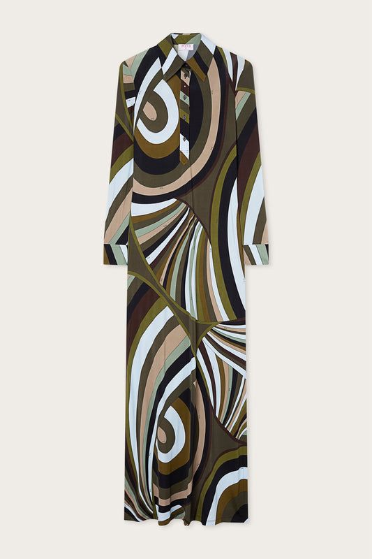 Buy Pucci Green Iride-print Shirtdress