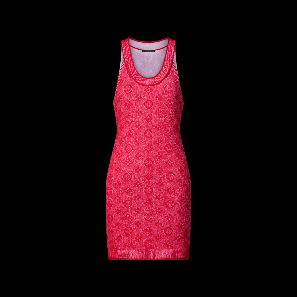 Louis Vuitton Monogram Tweed-Effect Knit Dress