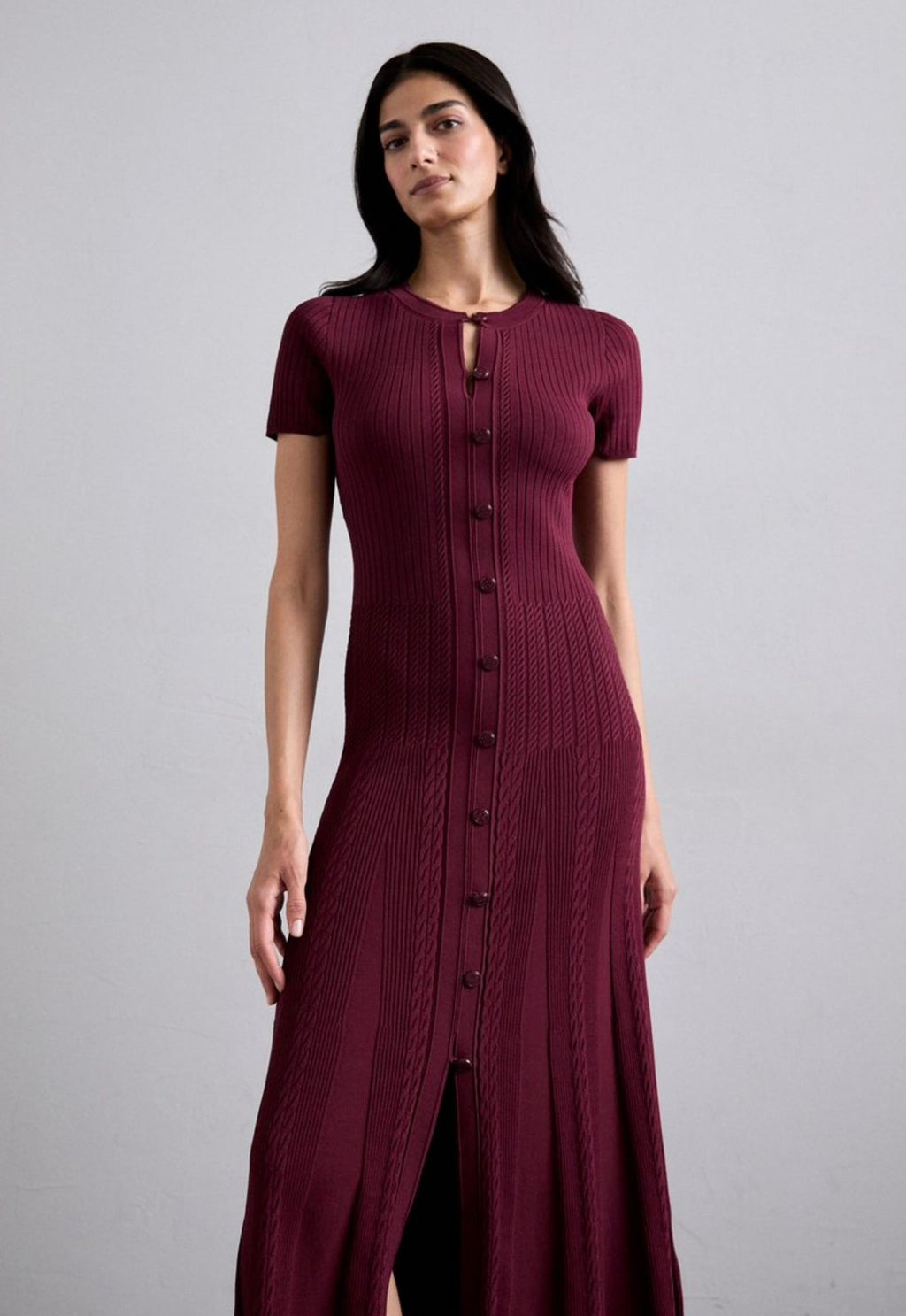 SANDRO Burgundy Milla Maxi Dress