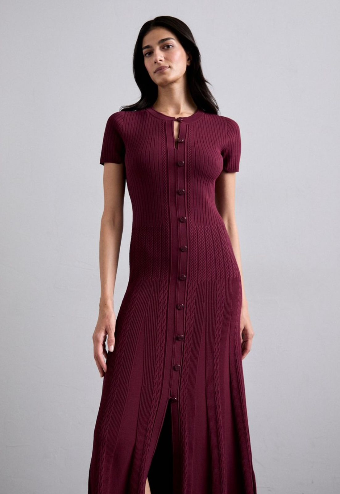 SANDRO Burgundy Milla Maxi Dress