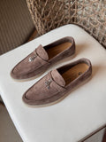 Loro Piana Summer Charms Walk Suede Loafers
