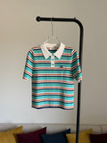 Celine POLO SWEATER IN STRIPED COTTON