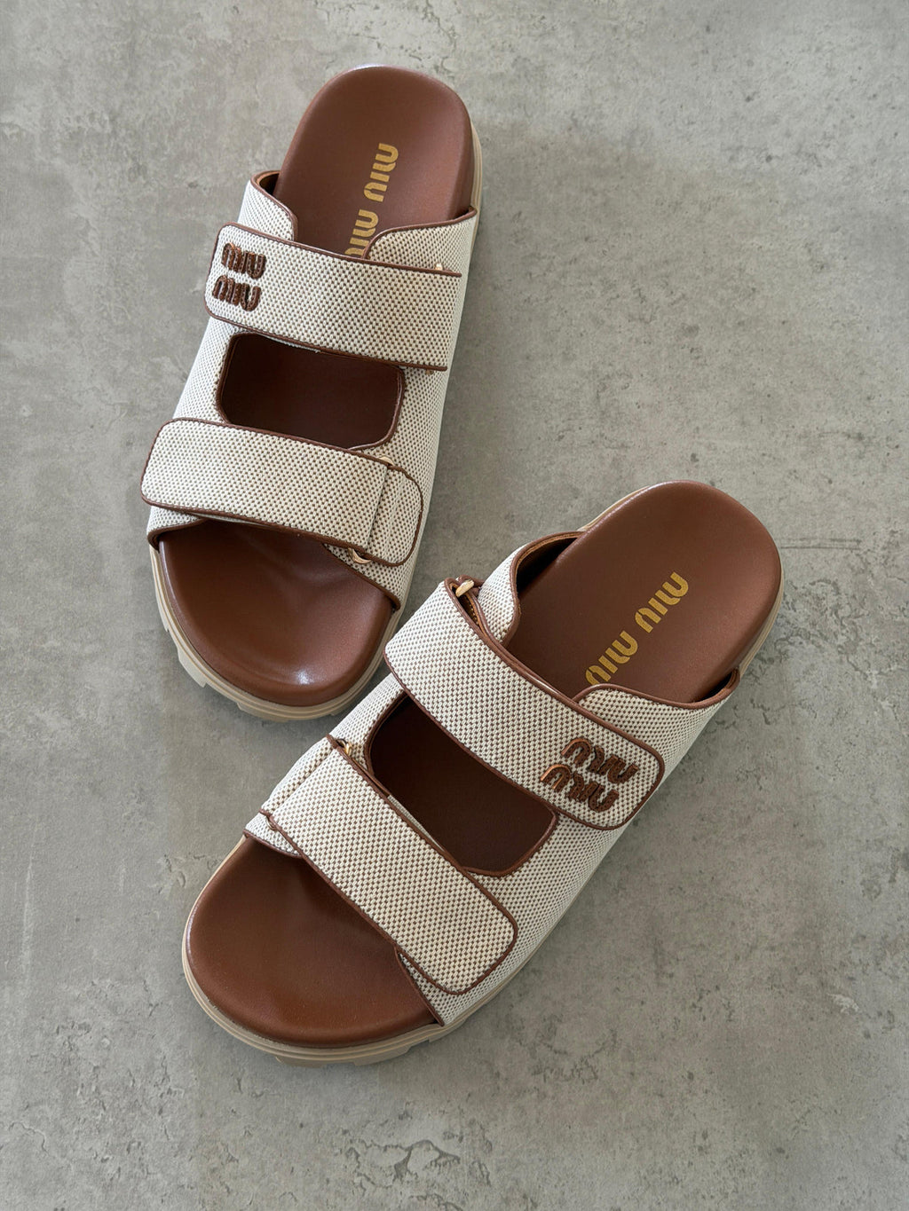 Miu Miu Canvas slide sandals