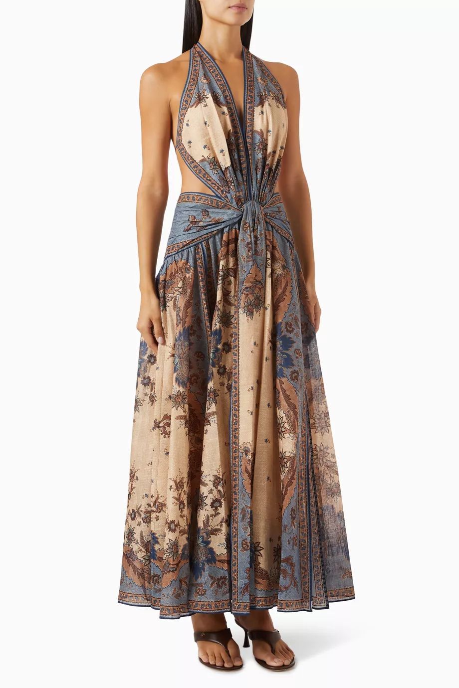 Zimmermann Blue Ascension Plunge Dress
