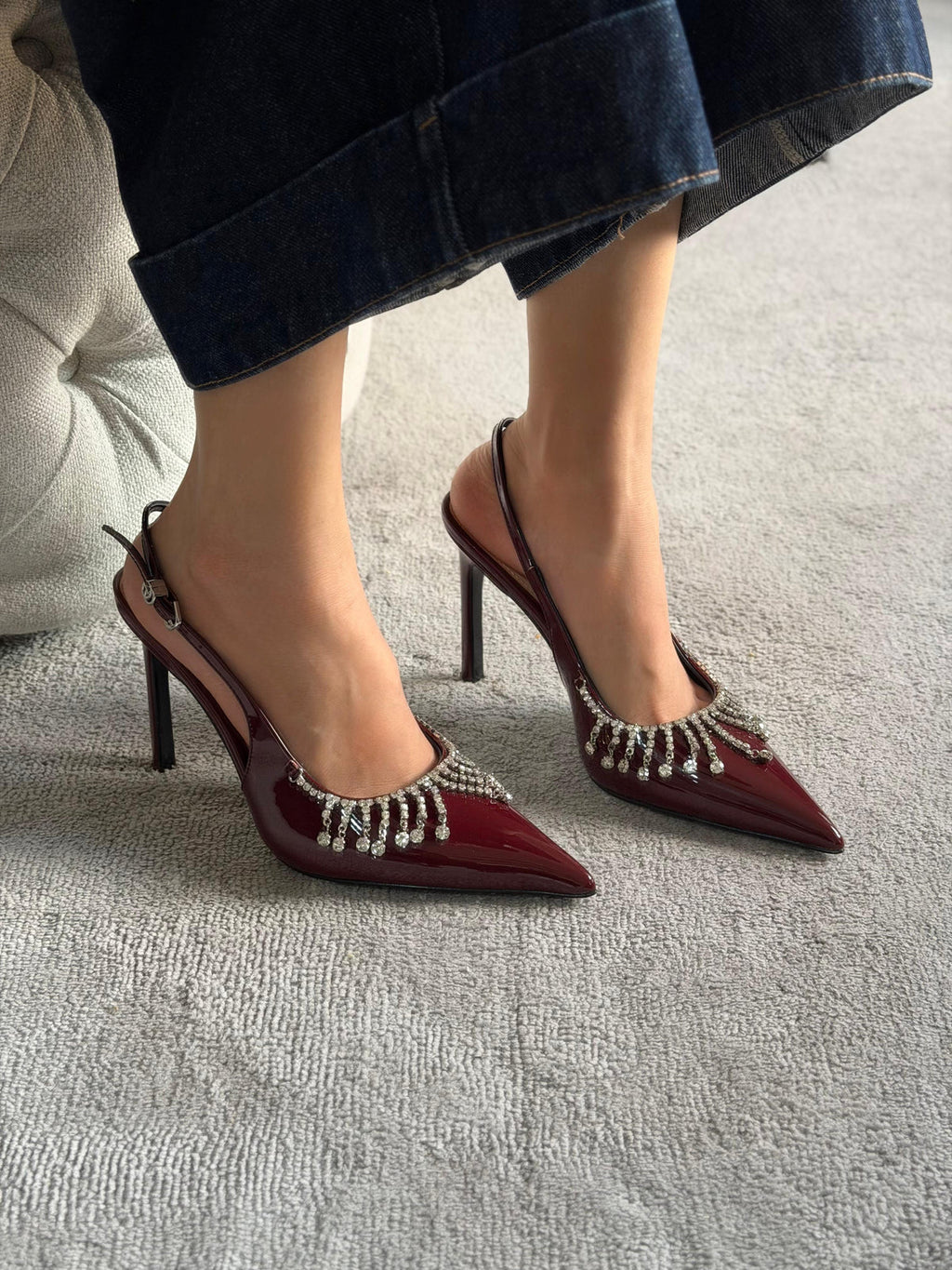 Gucci Crystal chain pumps