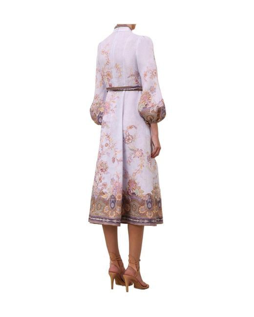 Buy Zimmermann Luna Button Midi Dress