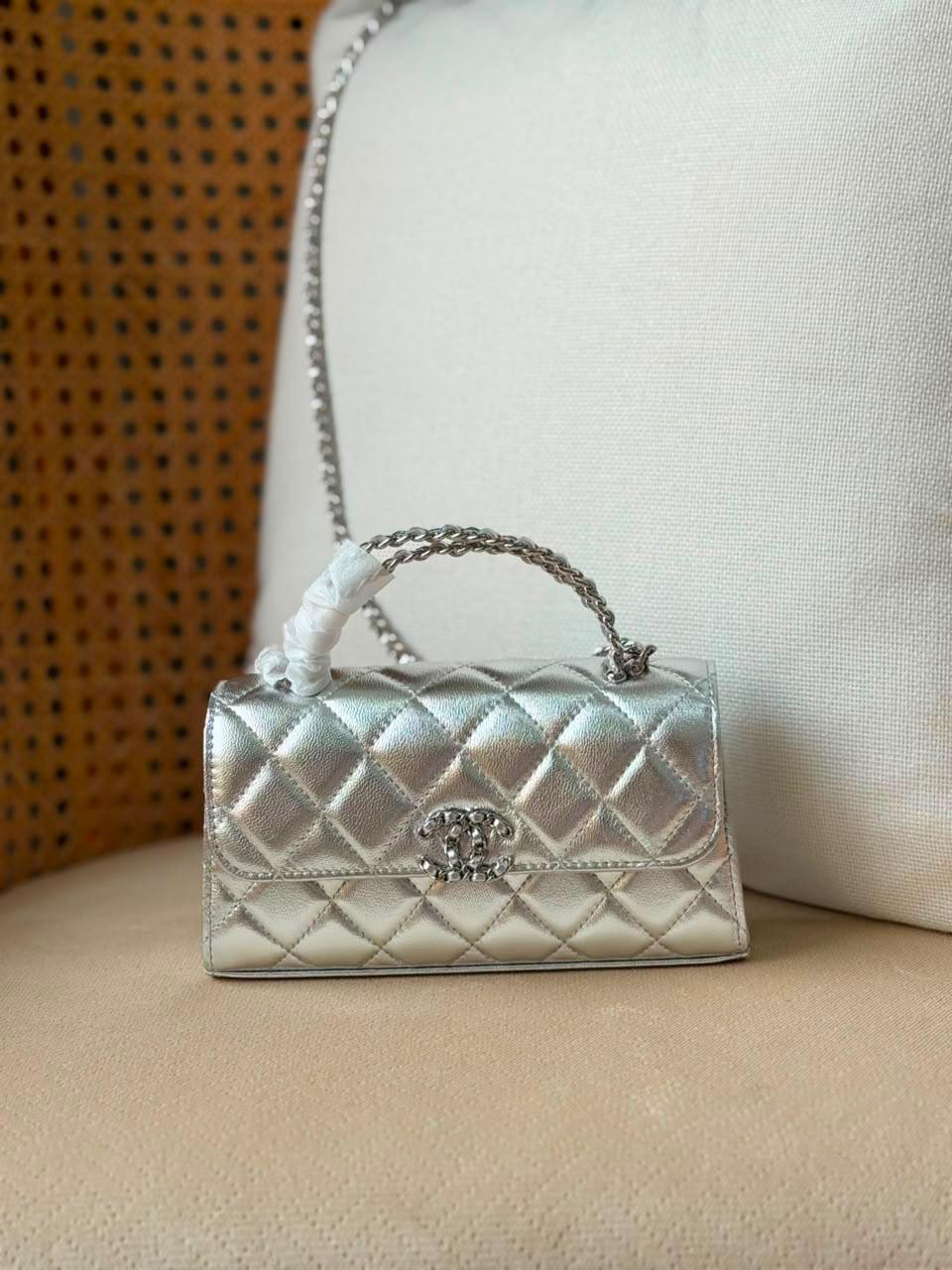 Chanel 25S Calfskin Kelly Clutch with Chain