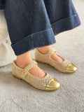 Chanel Sequined Mary Jane Ballerinas