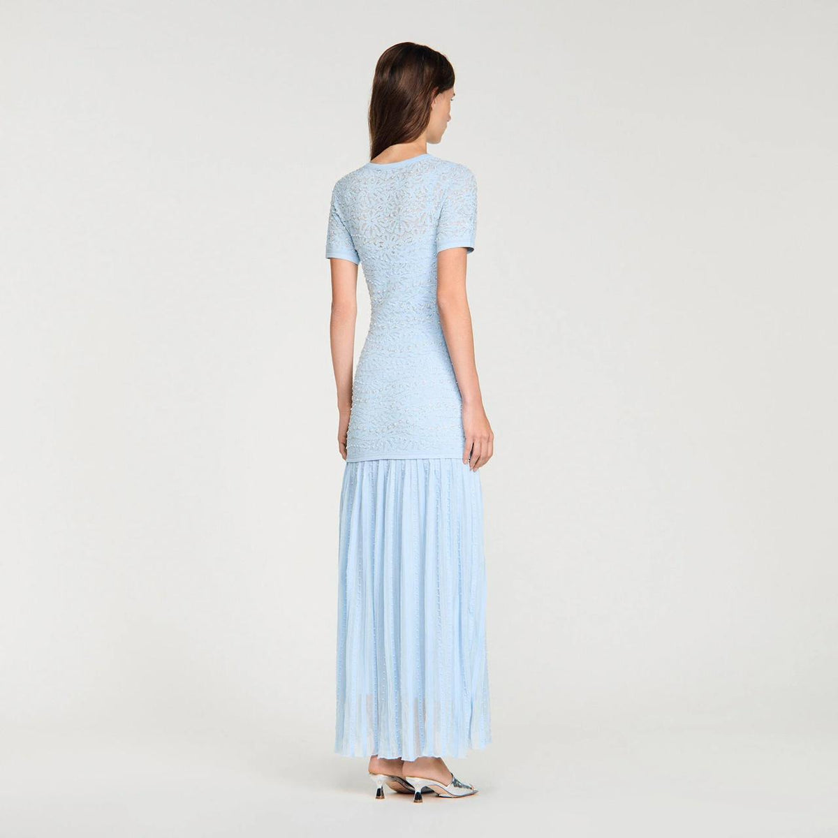 SANDRO bead-embellished Knit Maxi Dress