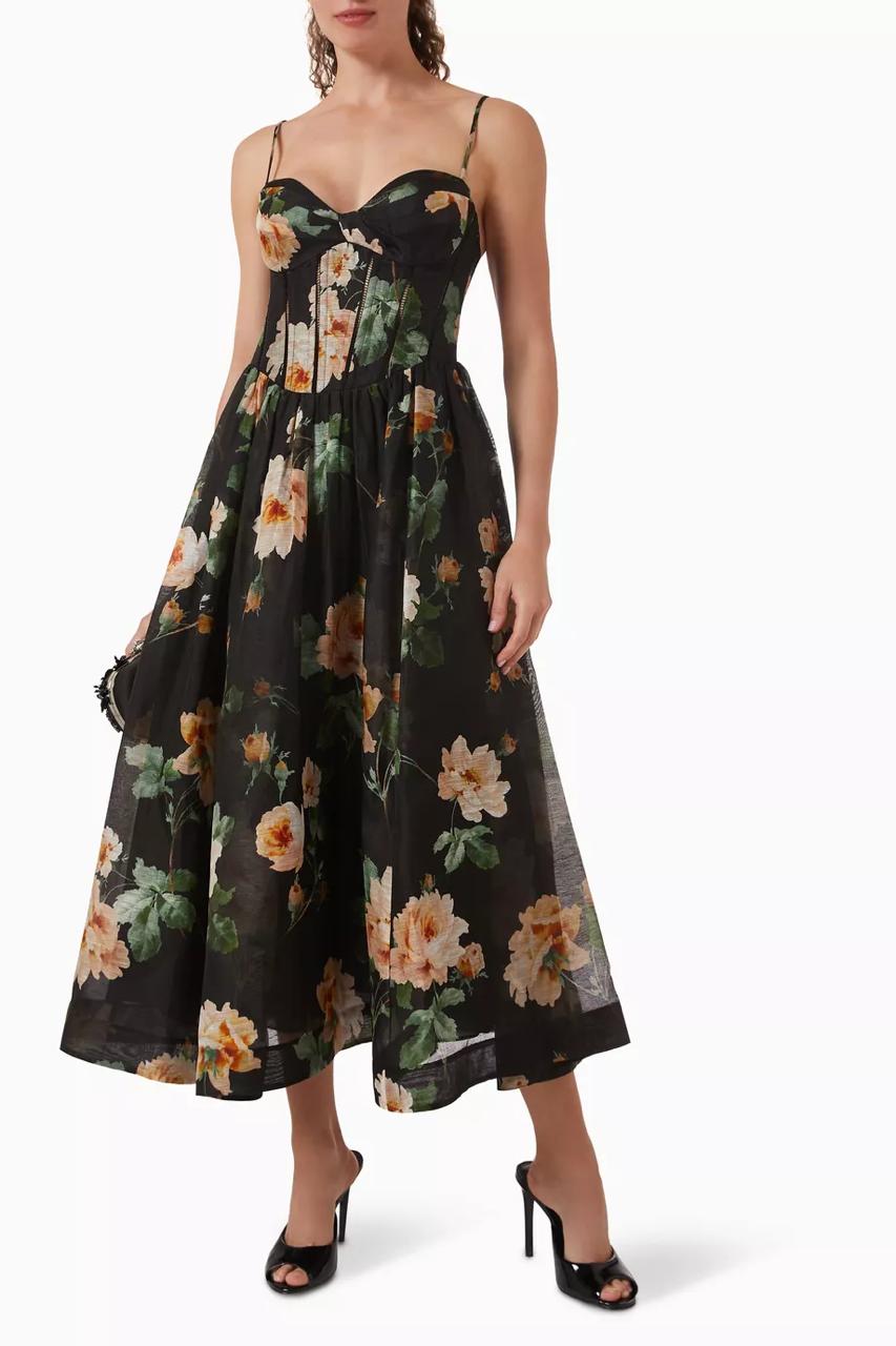 Zimmermann Black Luna Corset Dress