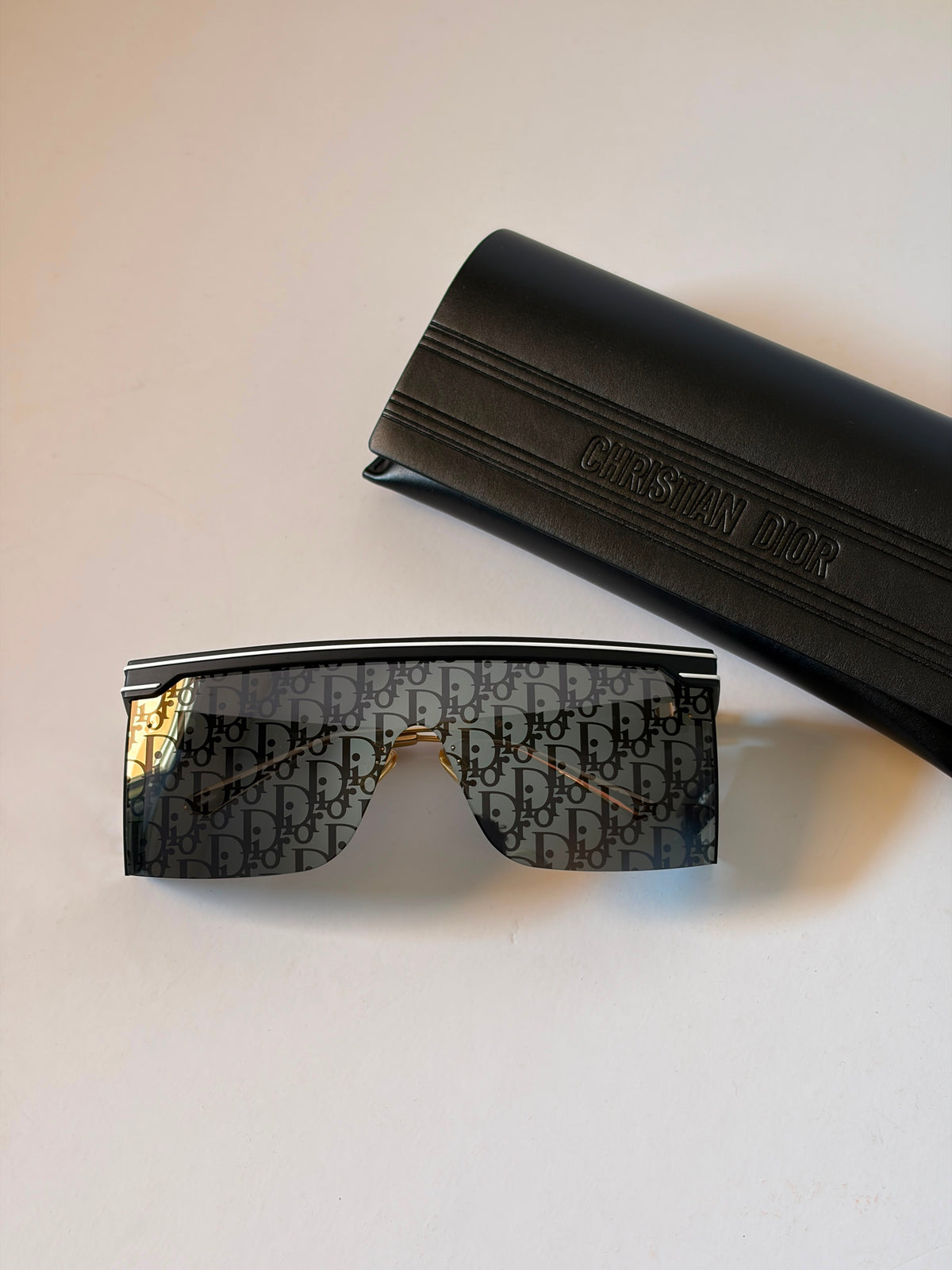 Dior Navy Blue DiorClub M1U Oblique Mask Shield Sunglass