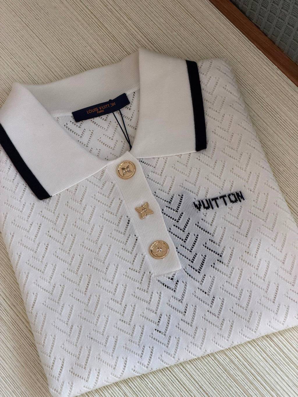 Louis Vuitton Pointelle Polo Top
