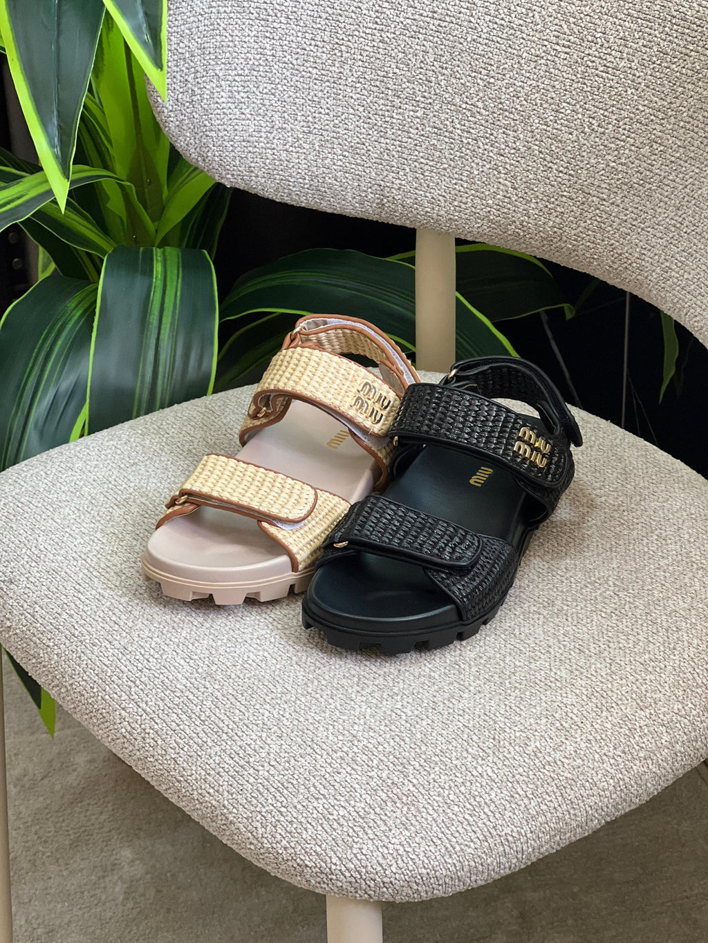 Miu Miu Canvas slide sandals